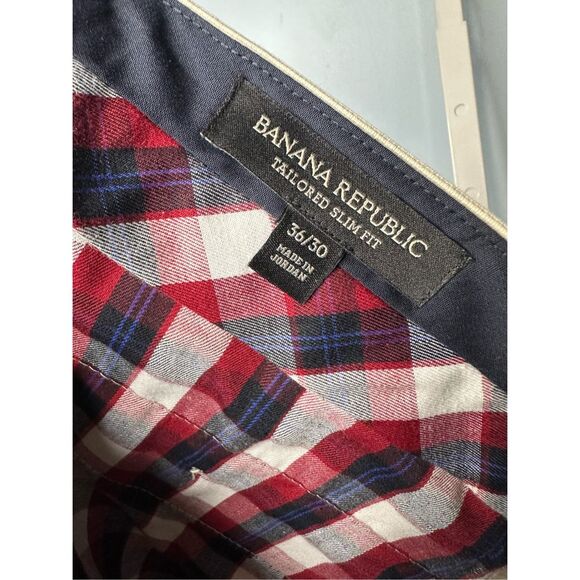 Banana Republic Tailored Slim Fit ITALIAN STRETCH CHINO Off White 36 by 30 - Picture 6 of 6